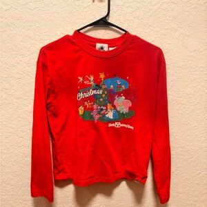 Disney Red Long Sleeve Christmas Tee